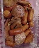 Bakso sosis goreng sambal matah