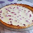 Tarta de yogur griego y frambuesas