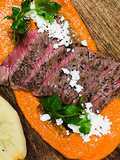 Miyazakigyu Wagyu Strip Steak with Romesco Sauce