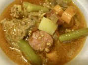 A picture of vegetable beef soup