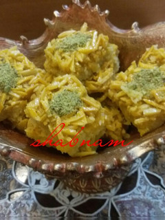 عکسی از دستور شیرینی ملکه بادام