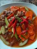 Ayam asam manis terung