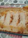 Salmón con base de pisto y bechamel gratinado