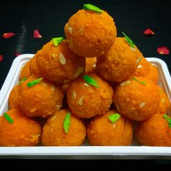 Motichoor Ladoo A picture of Motichoor Ladoo.