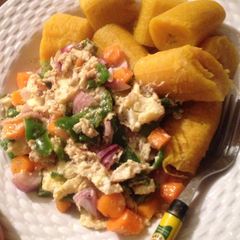 A picture of Plantain and egg sauce.