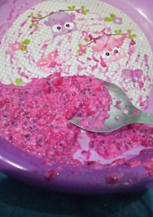 Foto resep Mpasi 10 bulan oat buah naga