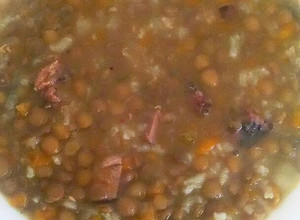 Una foto de Lentejas con arroz