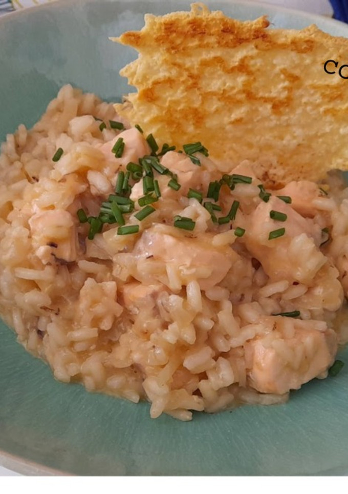 Una foto de Risotto de salmón