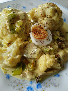Una foto de Coliflor a la crema de curry