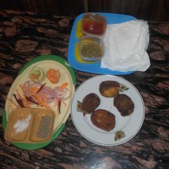 A picture of Mutton keema stuffing egg devil.