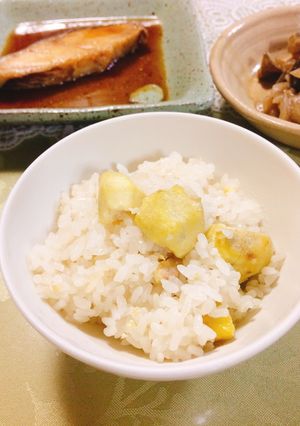 A picture of Chestnuts rice (Kuri Gohan).