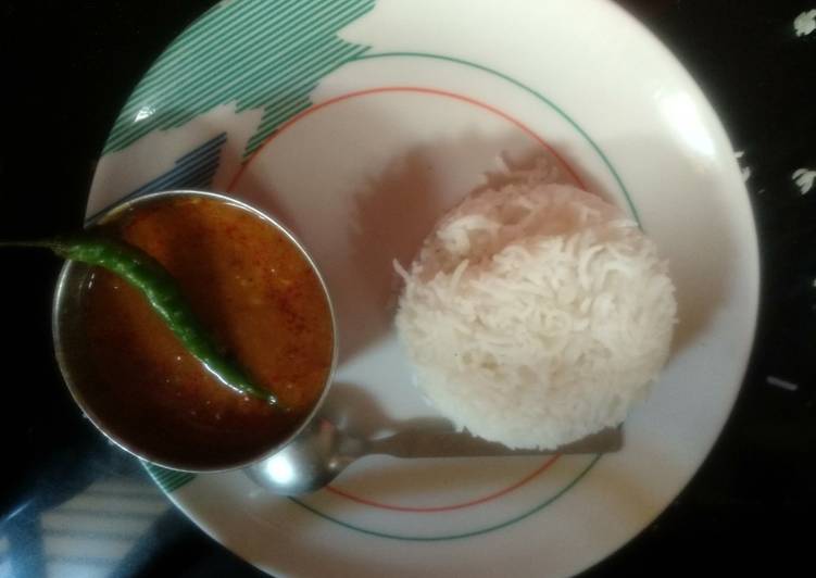 Recipe of Super Quick Homemade Dal tadka with steamed rice