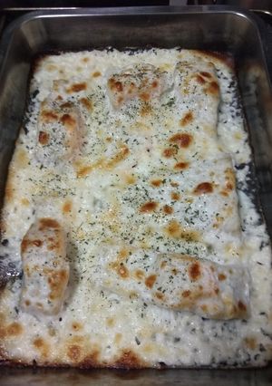 Una foto de Bacalao con costra de alioli
