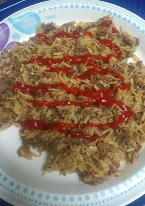 A picture of Rice and Vermicelli Beef.