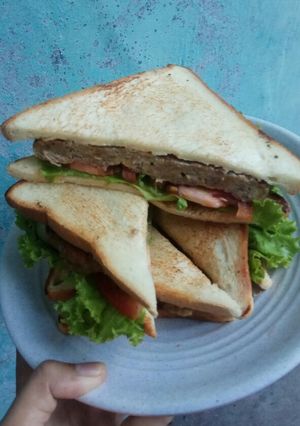 Foto resep Sandwich dgn Burger Ayam