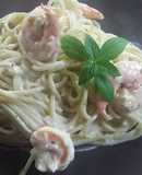 Spaghetti con camarones