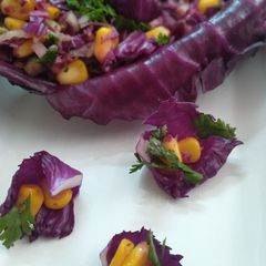 Purple Cabbage Corn Chaat A picture of Purple Cabbage Corn Chaat.