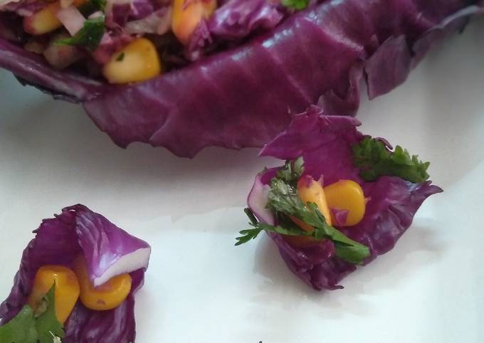 Purple Cabbage Corn Chaat Recipe