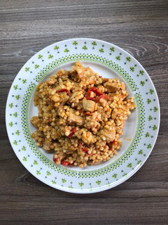 Csirkés lecsós tarhonya recept fotója