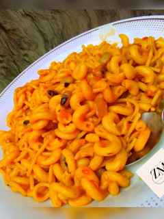 Jollop din spaghetti, macaroni da wake ainihin hoton girkin