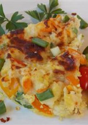 A picture of Potato, capsicum frittata.