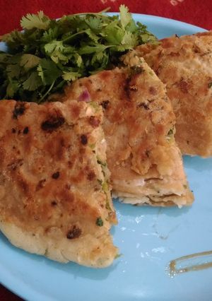 A picture of Mexican salsa paratha.