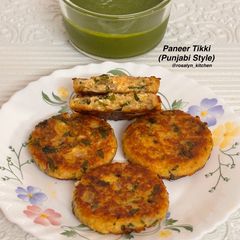 A picture of Punjabi Style Paneer Tikki – Protein-Rich Snack – Street-Style Flavors.
