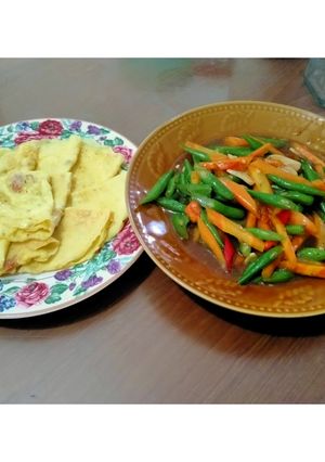 Foto resep Tumis Buncis Wortel & Telur Dadar Tepung