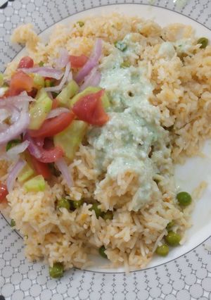 A picture of Matar pulao recipe.
