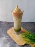 Dalgona coffee matcha latte