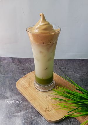 Foto resep Dalgona coffee matcha latte