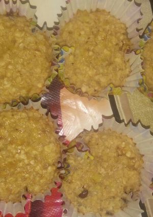 Una foto de Cakes de avena, plátano, miel y chips de chocolate