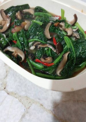 Foto resep kailan cah jamur