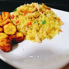 Fried rice with shredded Chicken A picture of Fried rice with shredded Chicken.