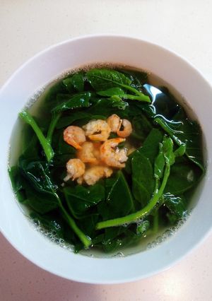 Hình của món Canh mồng tơi nấu tôm khô.