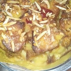 No bake No Cook Custard Bread pie A picture of No bake No Cook Custard Bread pie.