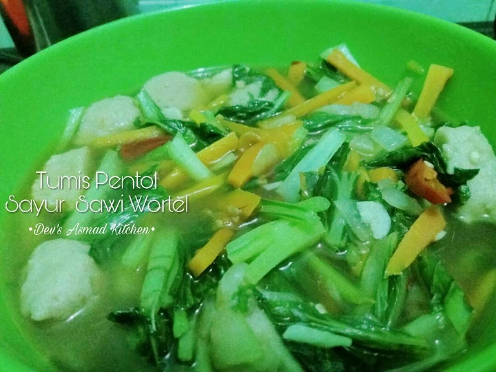 Cara Gampang Menyiapkan Resep Tumis pentol sawi wortel yang Sempurna Anti Ribet, Uenak Banget
