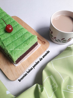 Foto resep Brownies kukus pandan ala amanda