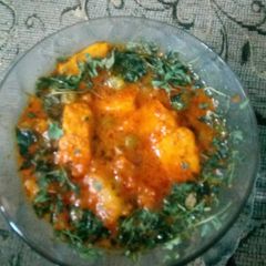 Matar paneer in methi A picture of Matar paneer in methi.