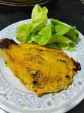 Berenjena ahumada, rellena con queso a la milanesa 🍆
