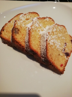 Una foto de Plum cake de arándanos
