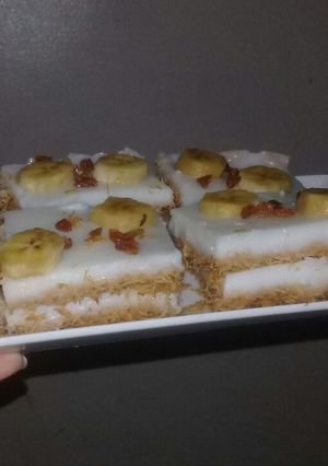 صورة لوصفة كنافه بالقشطة الكذابة 😻