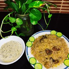 A picture of Mutton Pulao With Raita 😋.