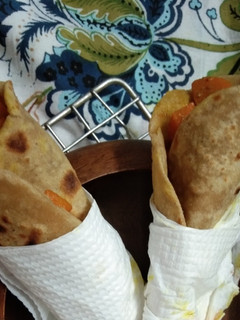 A picture of Carrot And Cheese Chapati Roll.