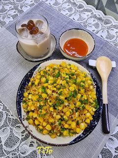 Hình của món Bắp xào tôm chấy.