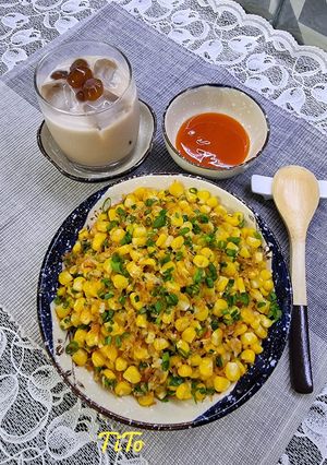 Hình của món Bắp xào tôm chấy.