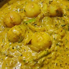 A picture of Dhaba style Malai Pyaz.