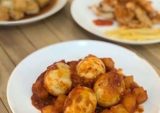 Cara Buat Balado Telur Kentang Yang Mudah