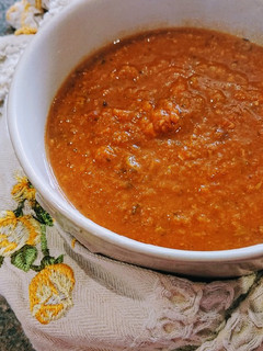 A picture of Leftover Sweet Potato, Squash and Bacon Stew Soup.