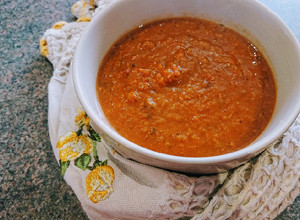 A picture of Leftover Sweet Potato, Squash and Bacon Stew Soup.
